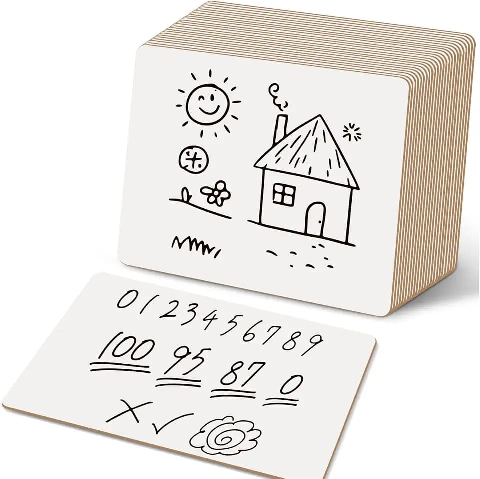 Dry Erase Boards, 24 Pack 9 x 12 Inch Mini Portable Practice White Boards, Double Sided Personal Small Whiteboards for Kids, Students, Teachers, Classroom School Supplies