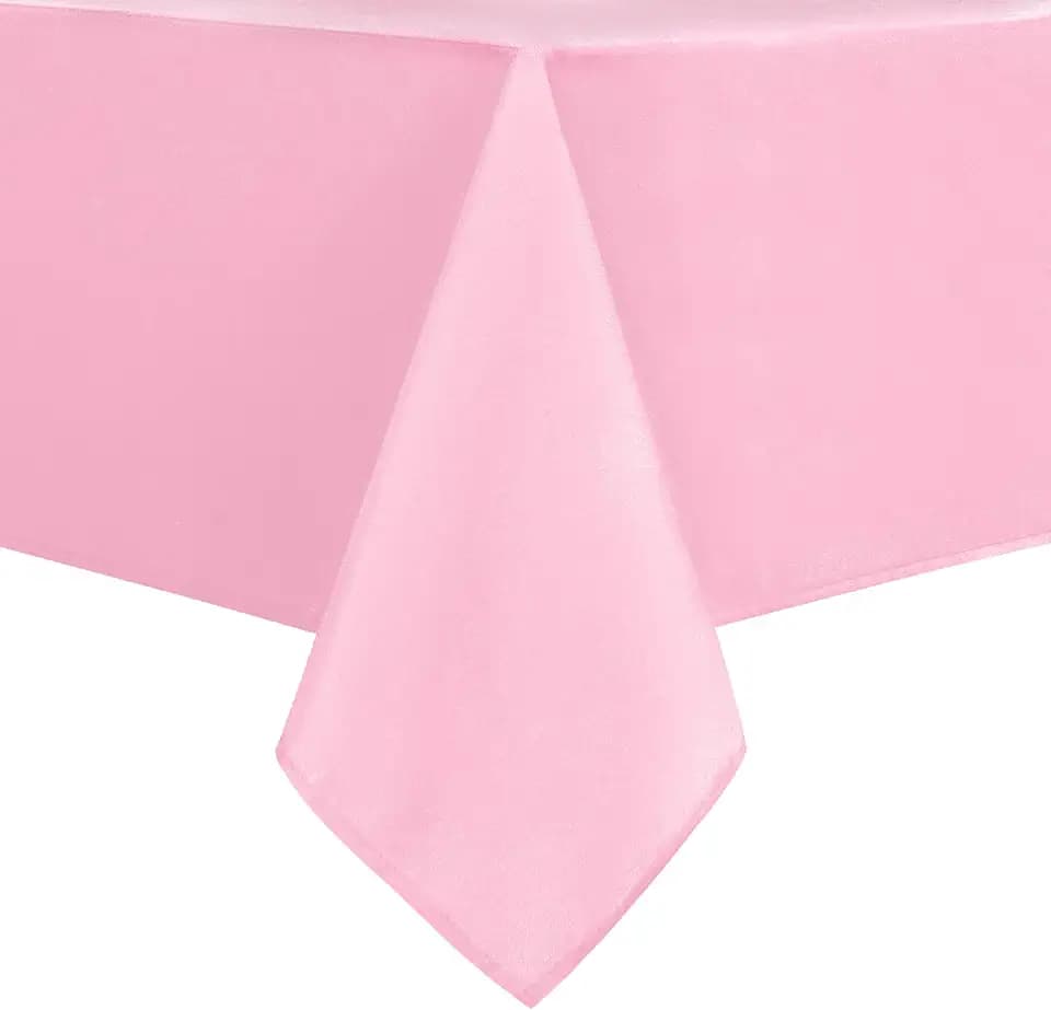 DWCN Pink Tablecloth Square - 70 x 70 Inch - Waterproof Stain and Wrinkle Resistant Washable Table Cloth, Decorative Fabric Table Cover for Kitchen Dining Room Party and Outdoor Use, Pink