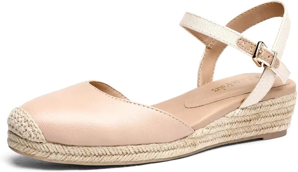 DREAM PAIRS Women's Closed Toe Elastic Wedge Sandals