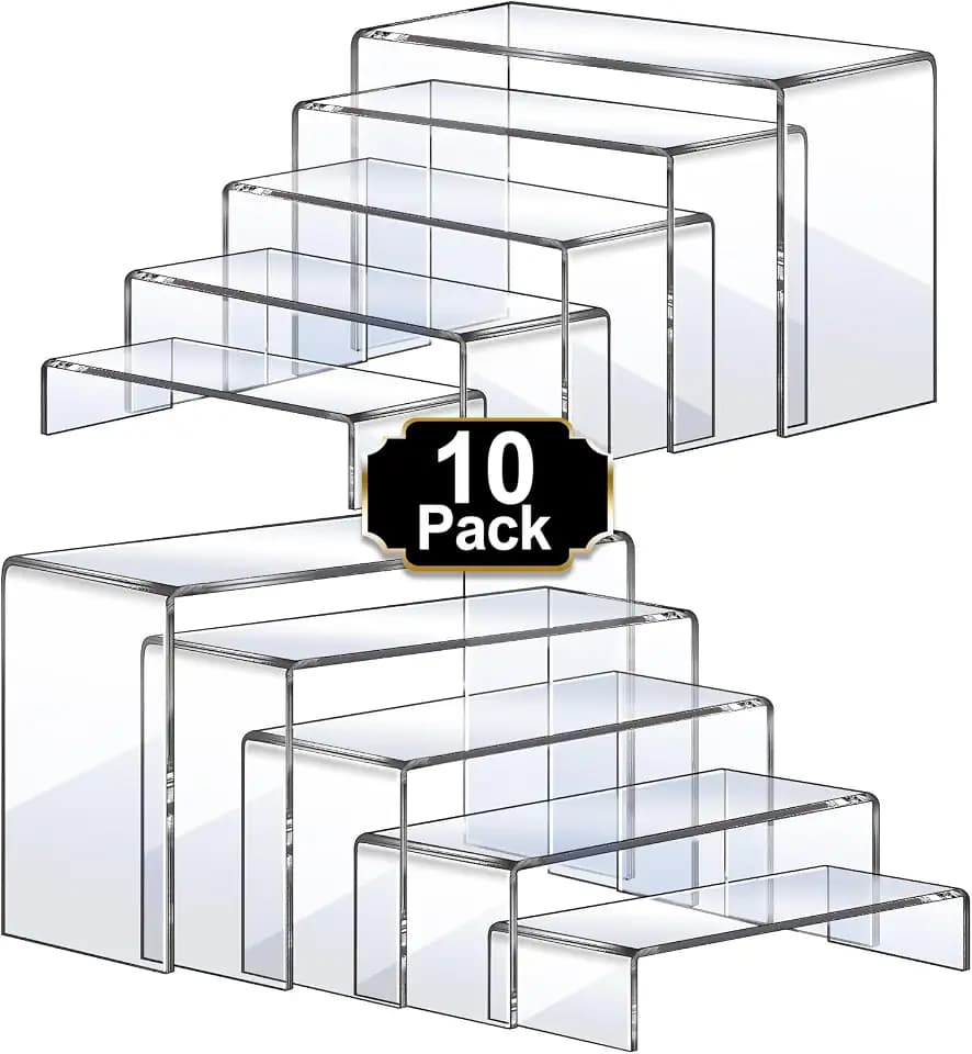 Aheroi Acrylic Risers Display Stands, Acrylic Stands for Display 10Pcs 2Set