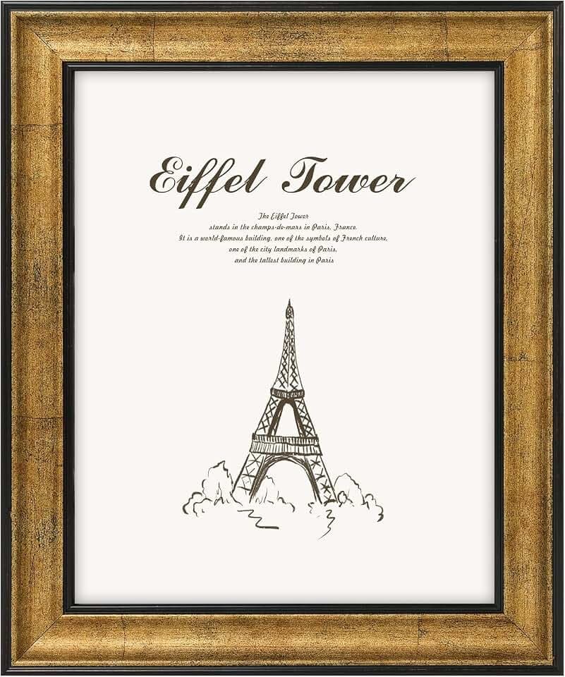 Golden State Art 8x10 Dark Gold Brown Color Photo Frame Real Glass