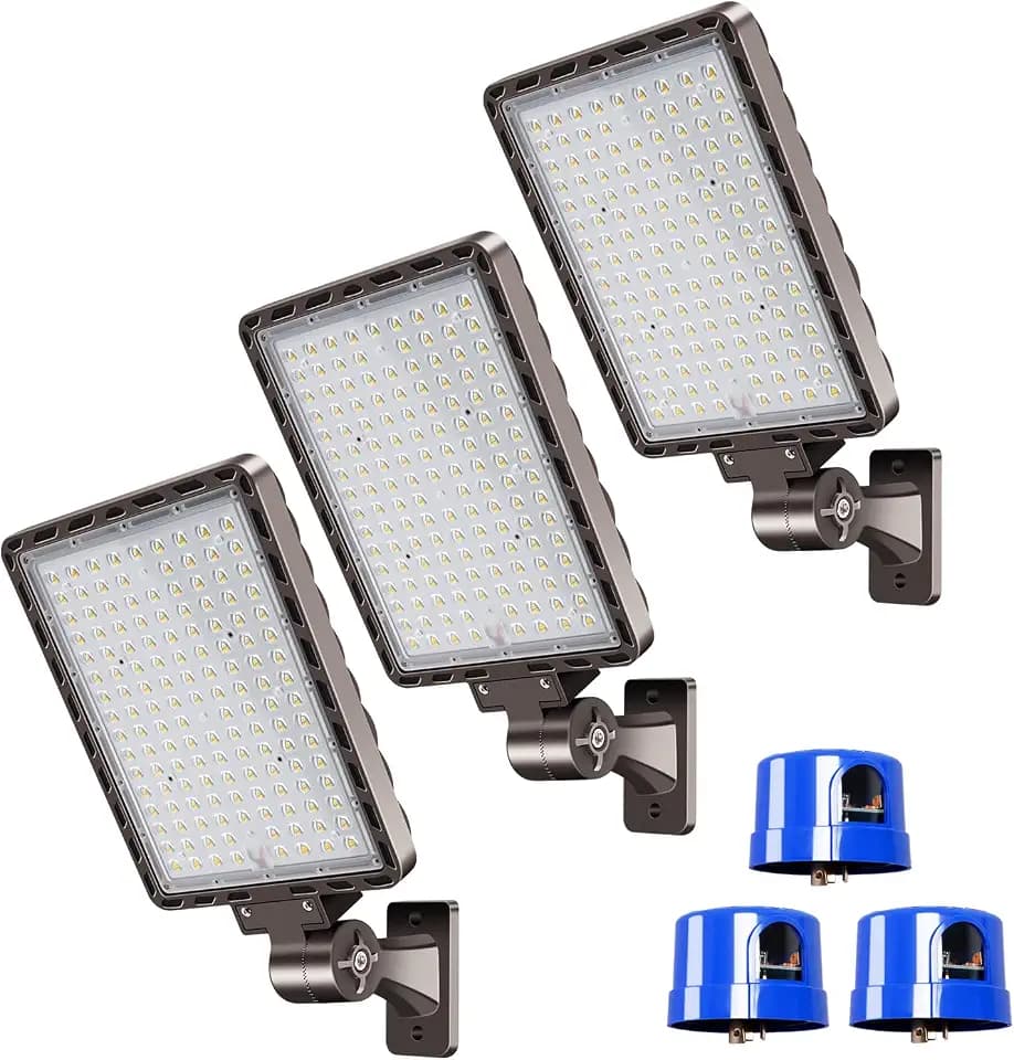 LED Parking Lot Light Dusk to Dawn Photocell 52500LM 5000K 3Pack