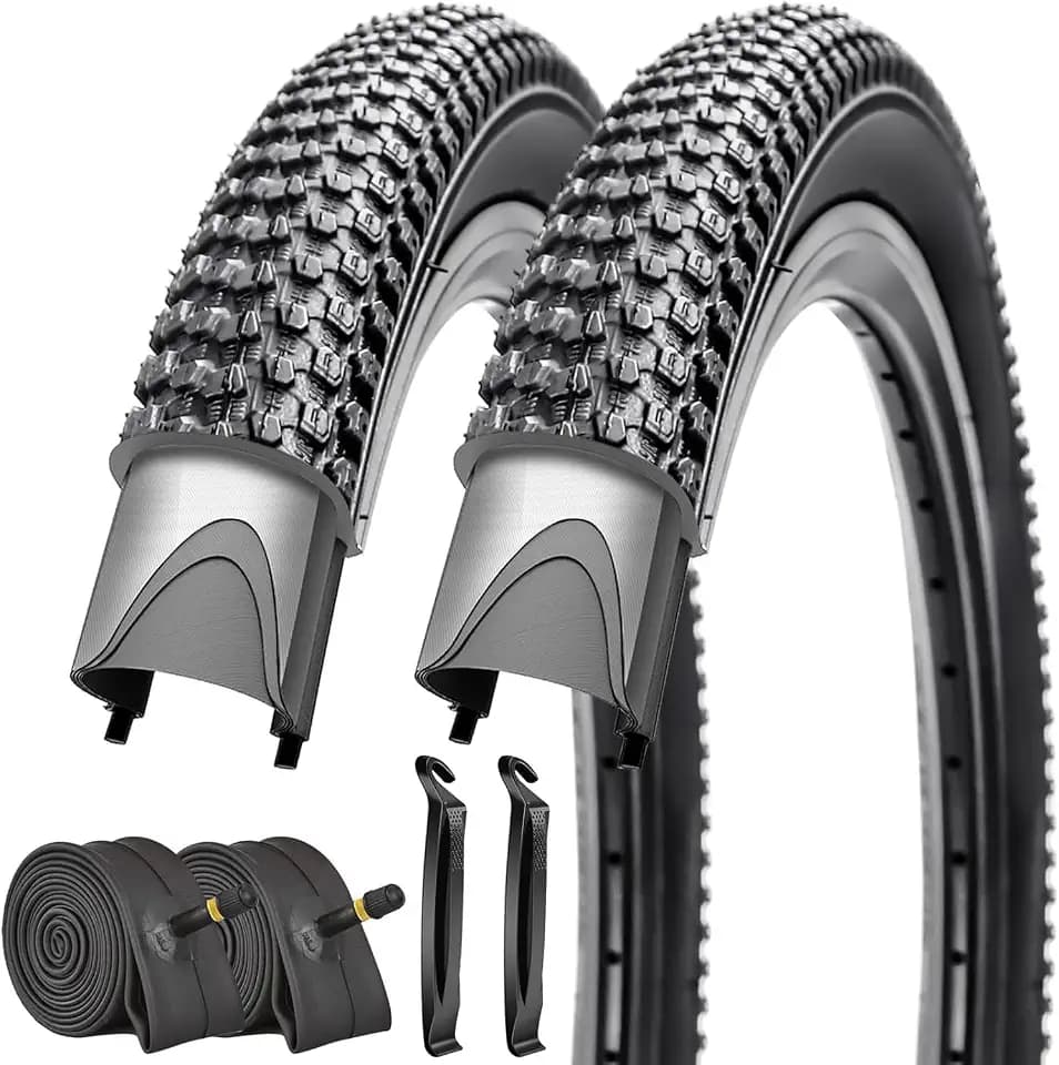 2 Pack Bike Tires 14"/16"/18"/20"/26"x2.125" with or Without Inner Tubes 14/16/18/20x1.75/1.95/2.125 AV 32mm Schrader Valves for Mountain Urban Trail Road Park