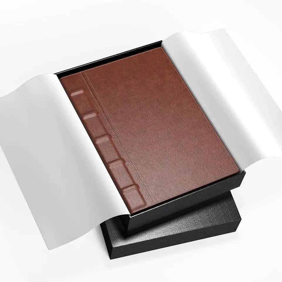 CAGIE Lined Journal for Men, A5 Leather Journal Notebook, Gift Box, Brown