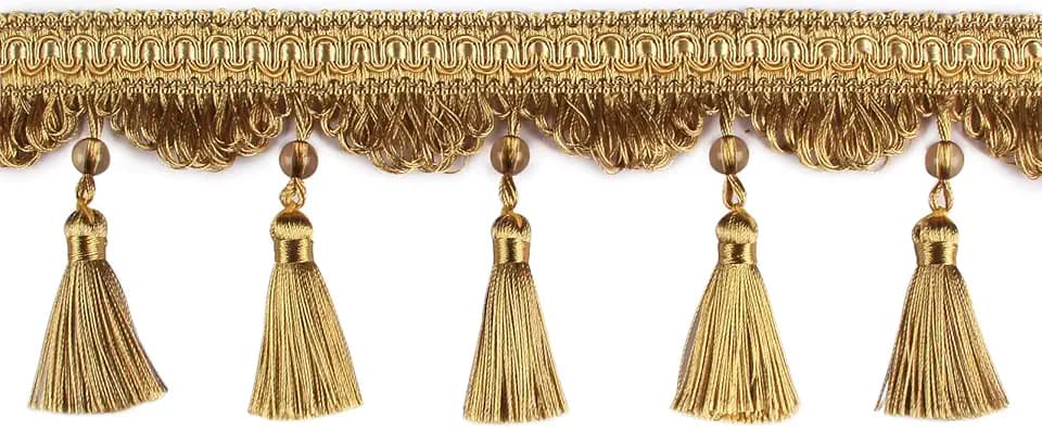 5.25 Yard 4 Inch Beaded Tassel Fringe Trim for Curtains