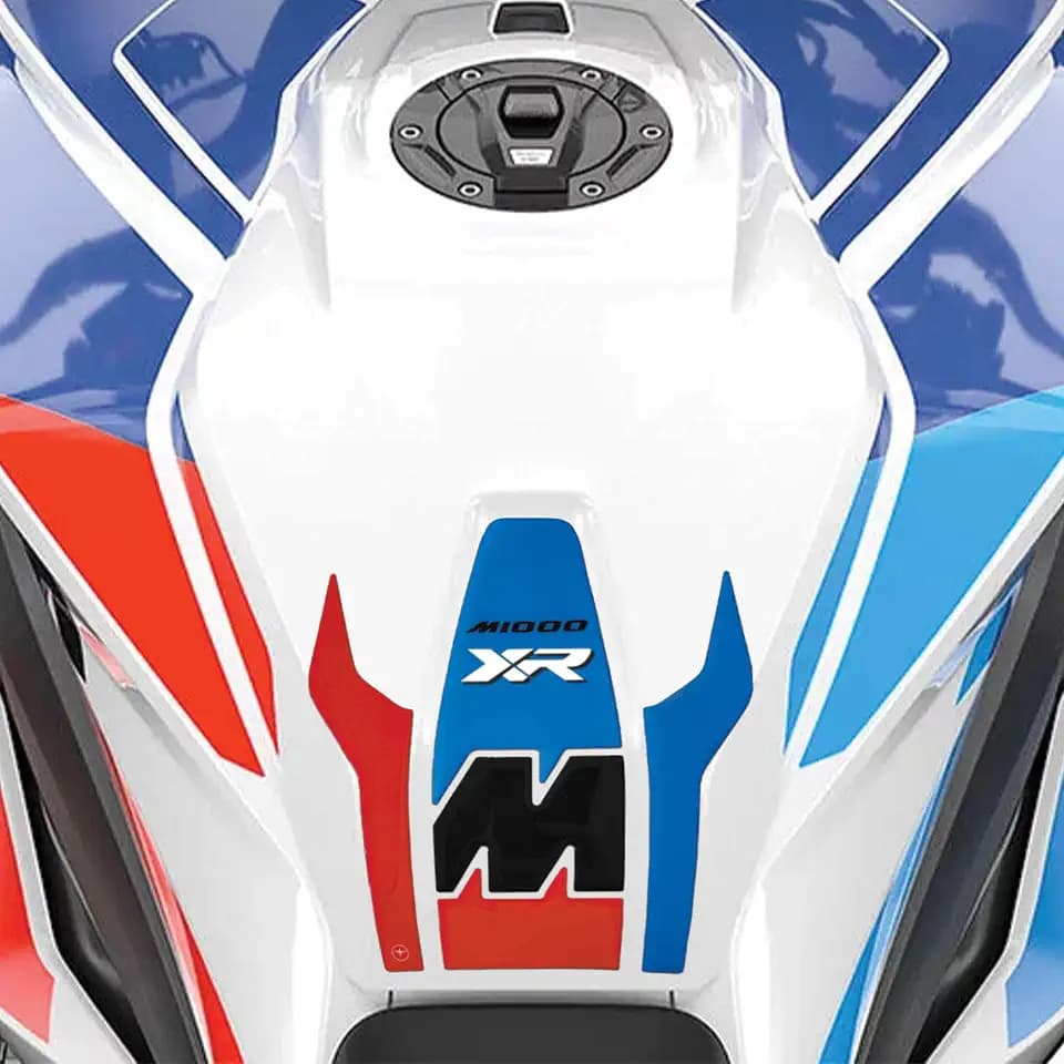 LABELBIKE 3D Aufkleber Motorrad Tankpad kompatibel mit BMW | M 1000 XR, Harzschutz, Kratzfestigkeit, Dekoration