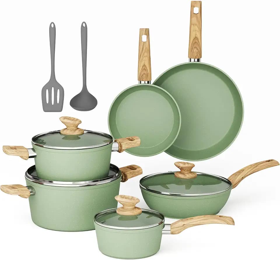 MAISON ARTS Pots and Pans Set Non Stick, 12 Pcs Kitchen Cookware Sets