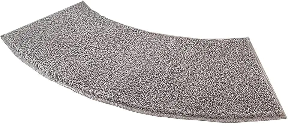 Curved Bath Mat Washable Curved Shower Mat Corner Bath Rug Floor Carpet Soft Fluffy Curved Bath Mat Non Slip, for Hotel Home Shower and Tub (Light Gray)