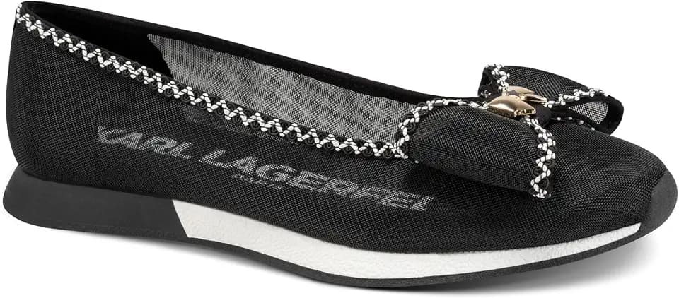 Karl Lagerfeld Women's Macklin Ballet Sneaker with Bow Detail
