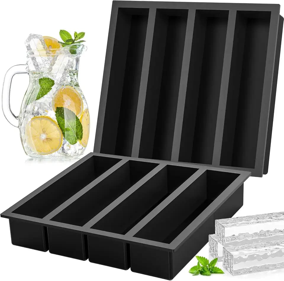 Kitchen Silicone Ice Cube Trays Large for Whisky, Collins Ice Cube Mold Tray Also Used for Butter Mold, 2 Count