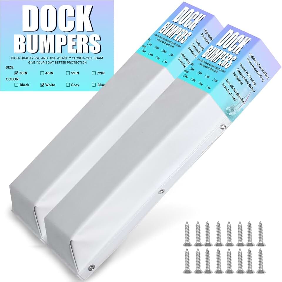 Boat Dock Bumpers, 17"/36"/48"/58"/72" Dock Fenders Bumpers, Dock Pole Bumpers, Piling Bumpers Marine for Dock Edging, Piling, Horizontal Deck, Vertical Poles, or Pier Fenders