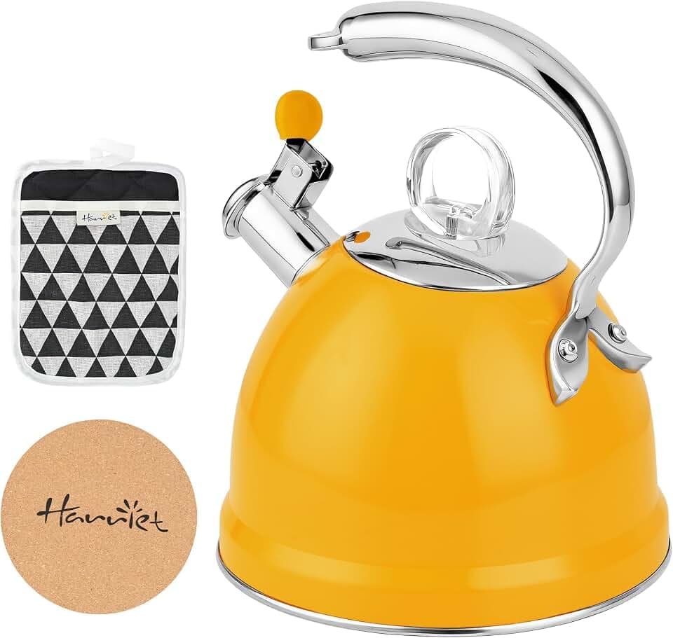 Harriet Tea Kettle Stovetop, 2.5 QT Whistling Stainless Steel Teapot