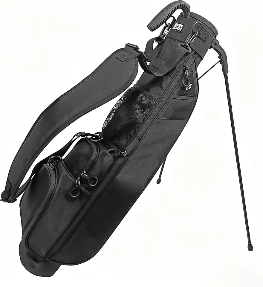 Sunday Golf Bag with Strap & Stand, Lightweight Golf Stand Bags with Two-Way Divider/Cooler Pocket, Golf Club Bags Holds 5-6 Clubs for Driving Range, Par 3 and Standard Courses