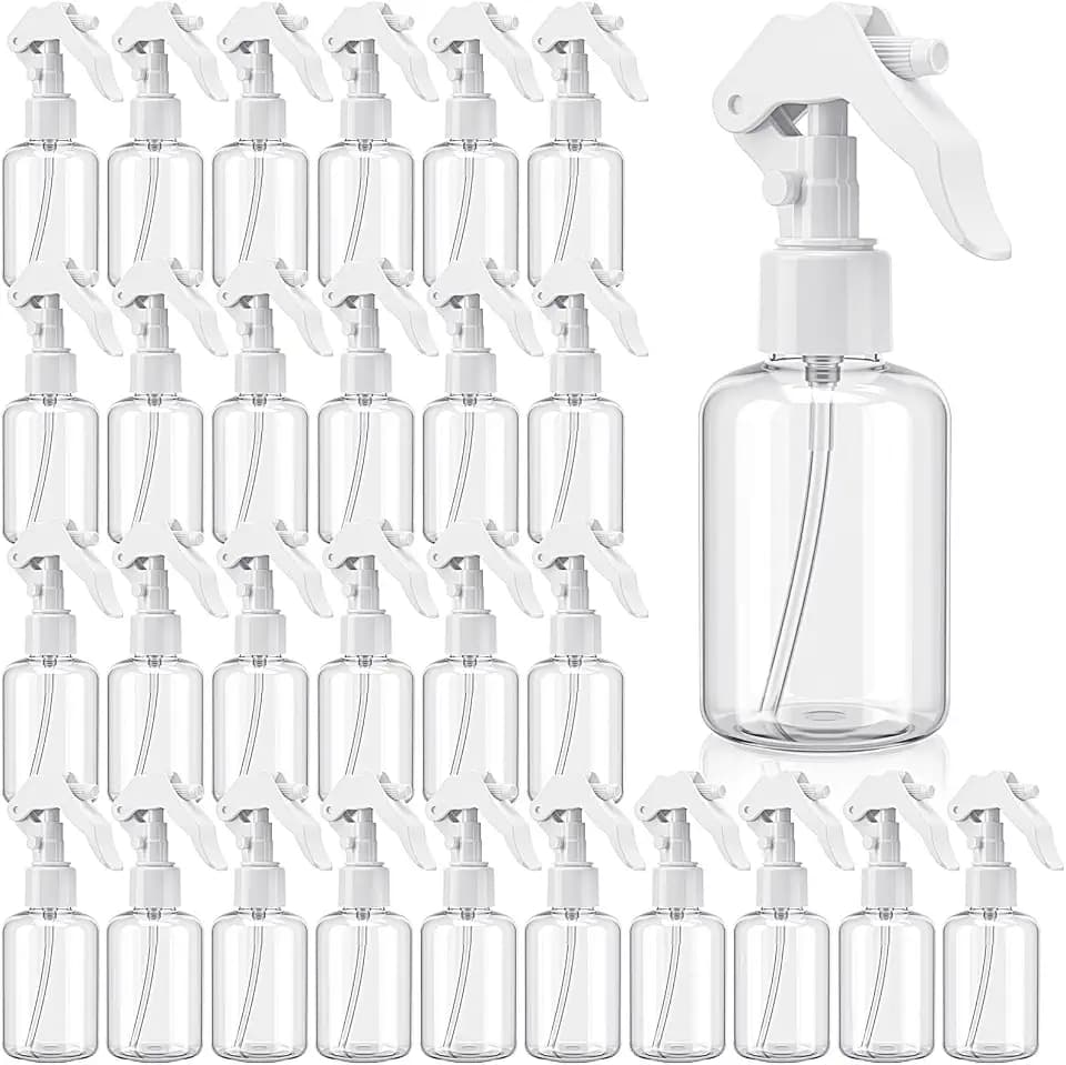 Domensi 30 Pcs 4 oz Empty Plastic Spray Bottle with White Trigger Sprayers