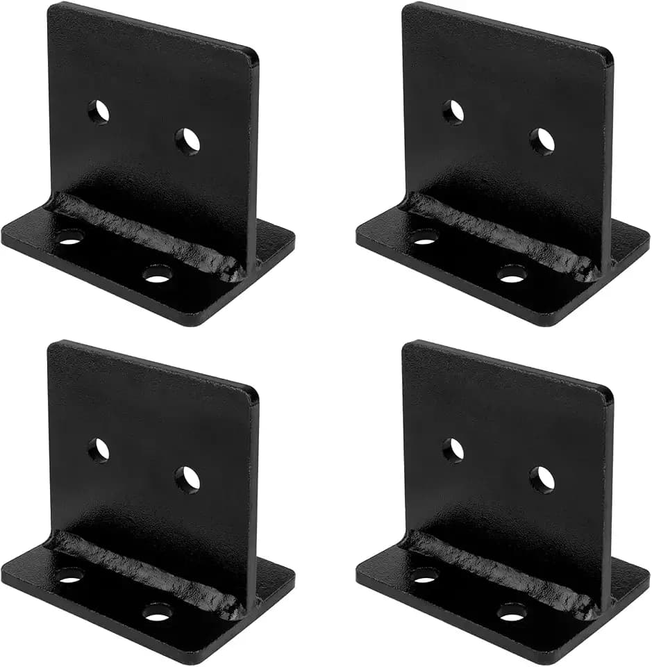4 Pcs 4x4 Concealed Post Base, Heavy Duty Knife Plate Bracket