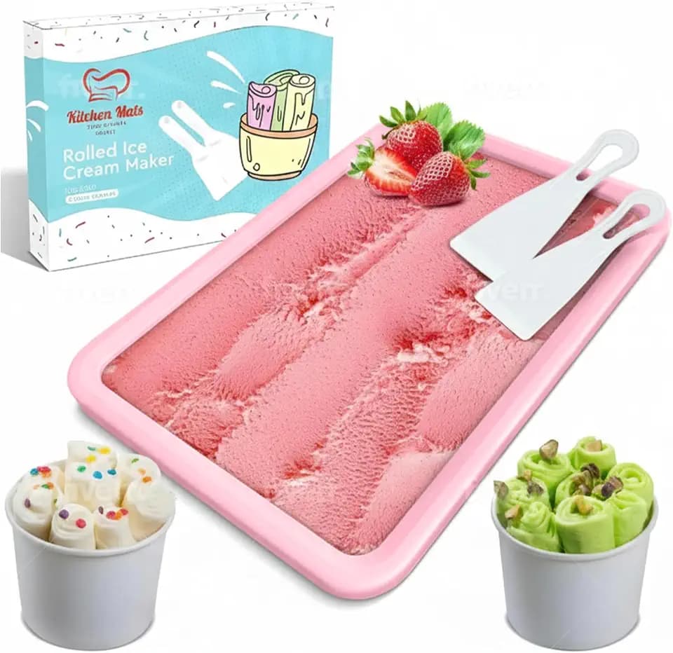 Extra Large Rolled Ice Cream Maker, Light Pink, 14"x10"