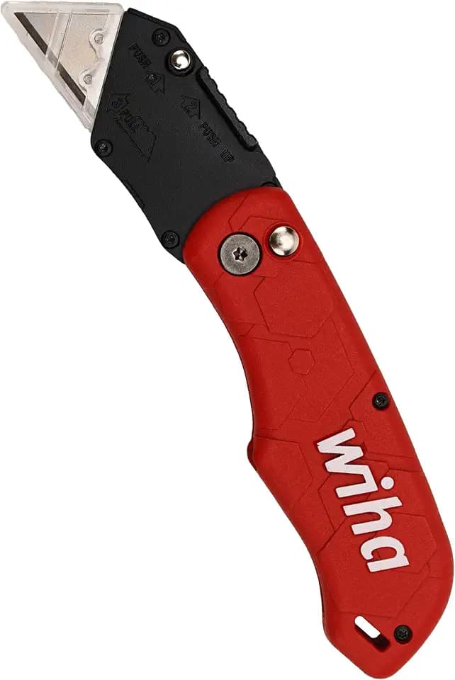Wiha 43045 FlipLoc Folding Utility Knife with Blades