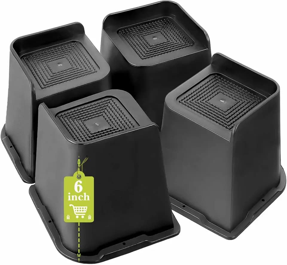 Bed Risers 2 inch, 3 inch, 4 inch, 6 inch, 8 inch Heavy Duty, Oversized Furniture Riser for Couch Sofa Table Chair Leg Frame Dorm, Support up to 6000 Lbs (Black 4 Pack, 6 inch-1)