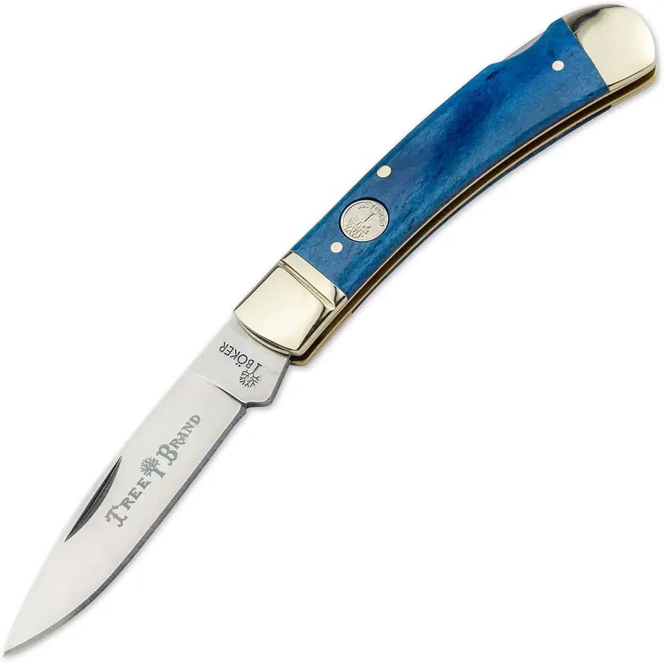 Böker Lockback 2.95 Inch Pocket Knife, Smooth Dark Blue Bone, Traditional Series 2.0, Made in Germany