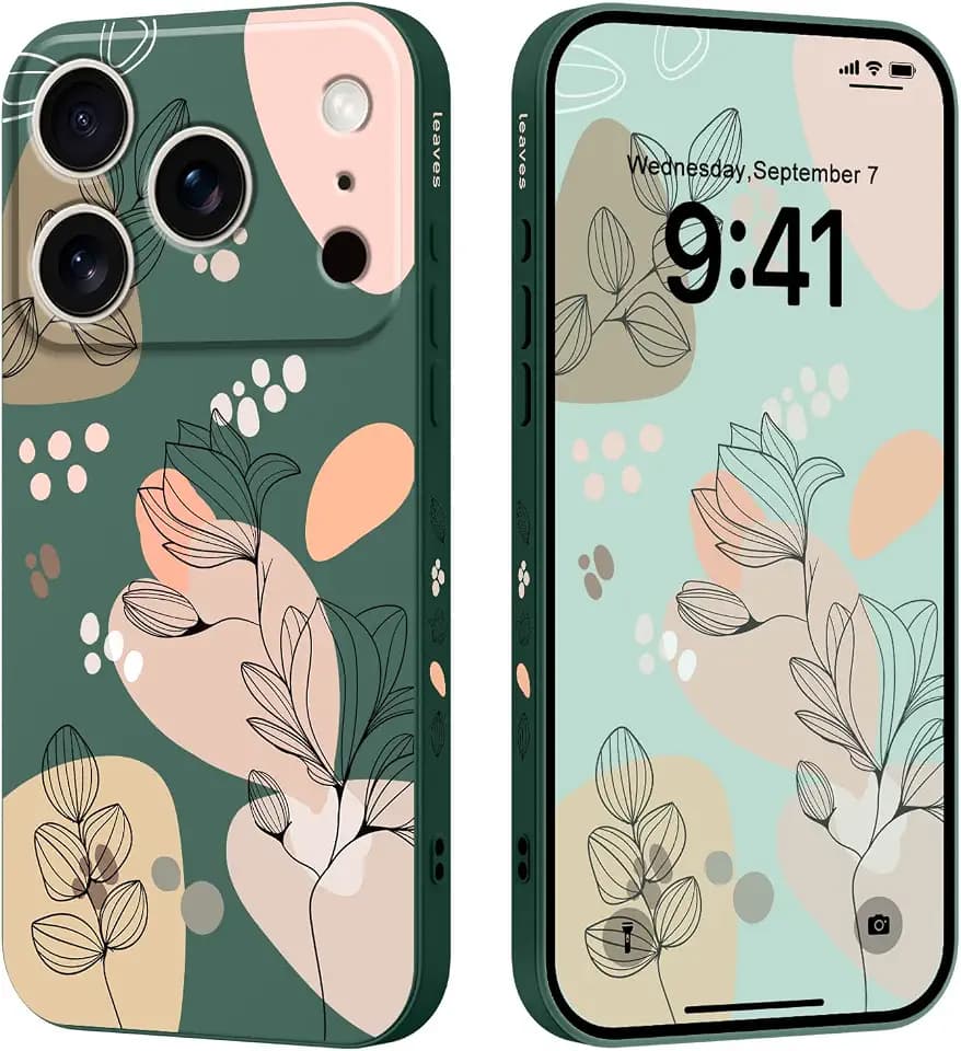 LEECG for iPhone 17 Pro Case/18 Pro Case Floral, Liquid Silicone