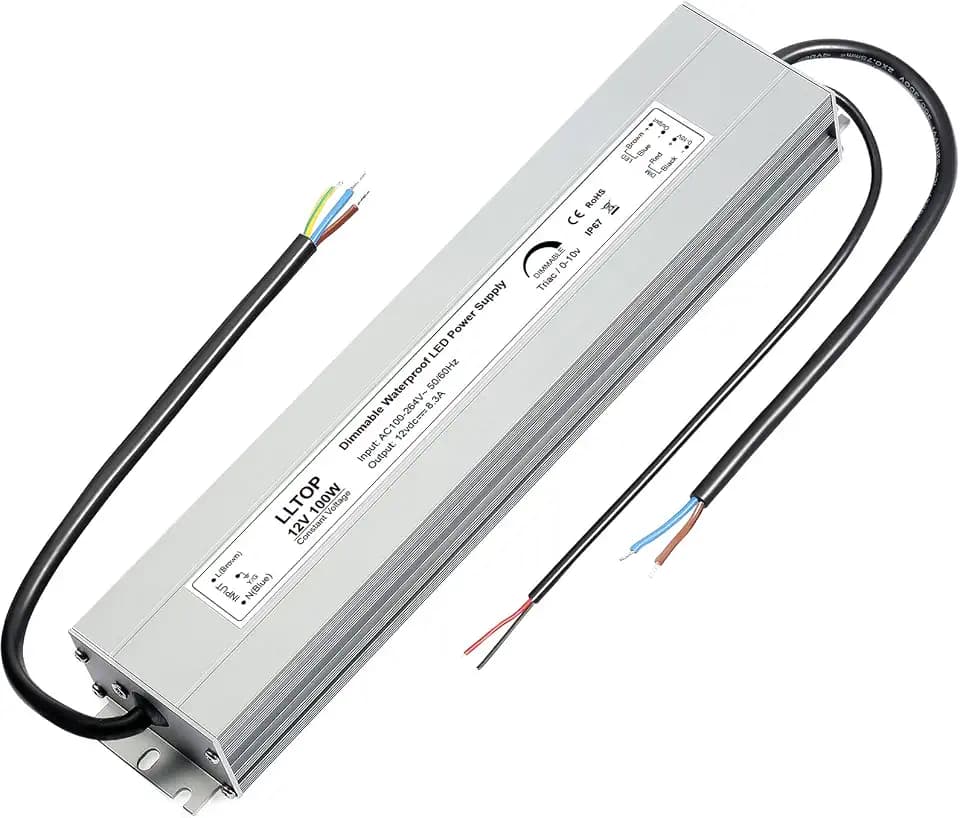LLTOP 12V DC Dimmable LED Driver Waterproof IP67 Power Supply 100W 8.3A