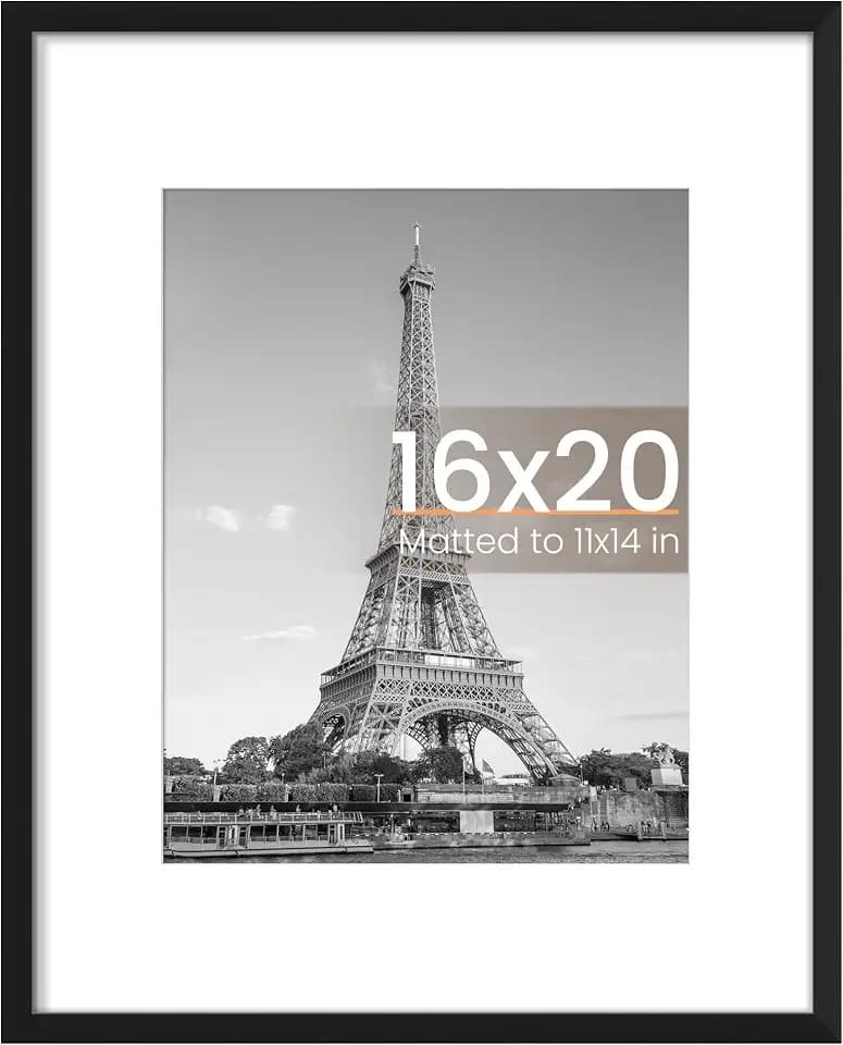 upsimples 16x20 Picture Frame, Wall Decor Poster Frames, Black 1 Pack
