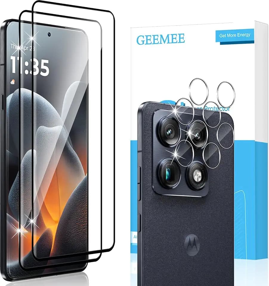 für Motorola Moto Signature 3D Panzerglas, 2 Stück Schutzfolie + 2 Stück KameraSchutz, 9H Härte Anti-Kratzer Klar HD Schutzglas Blasenfreie Displayschutzfolie