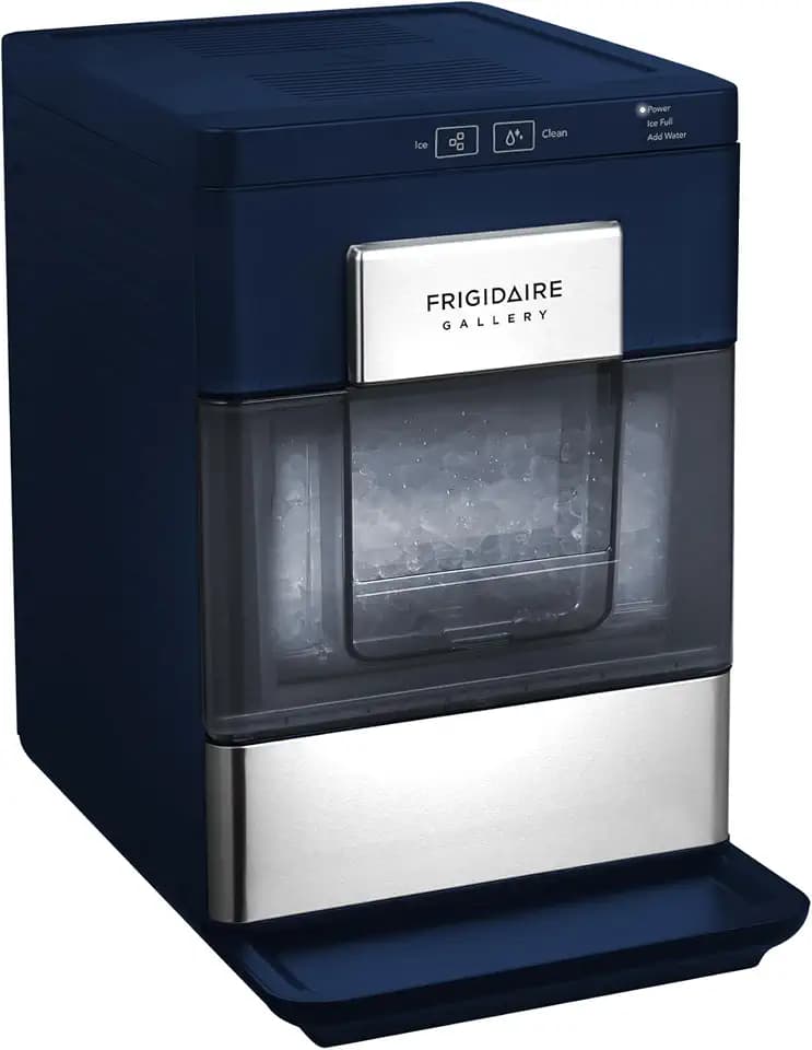 Frigidaire Gallery, 33 Lbs. Countertop Ice Maker, Nugget Shaped Ice, Stainless Steel Trim (Navy)