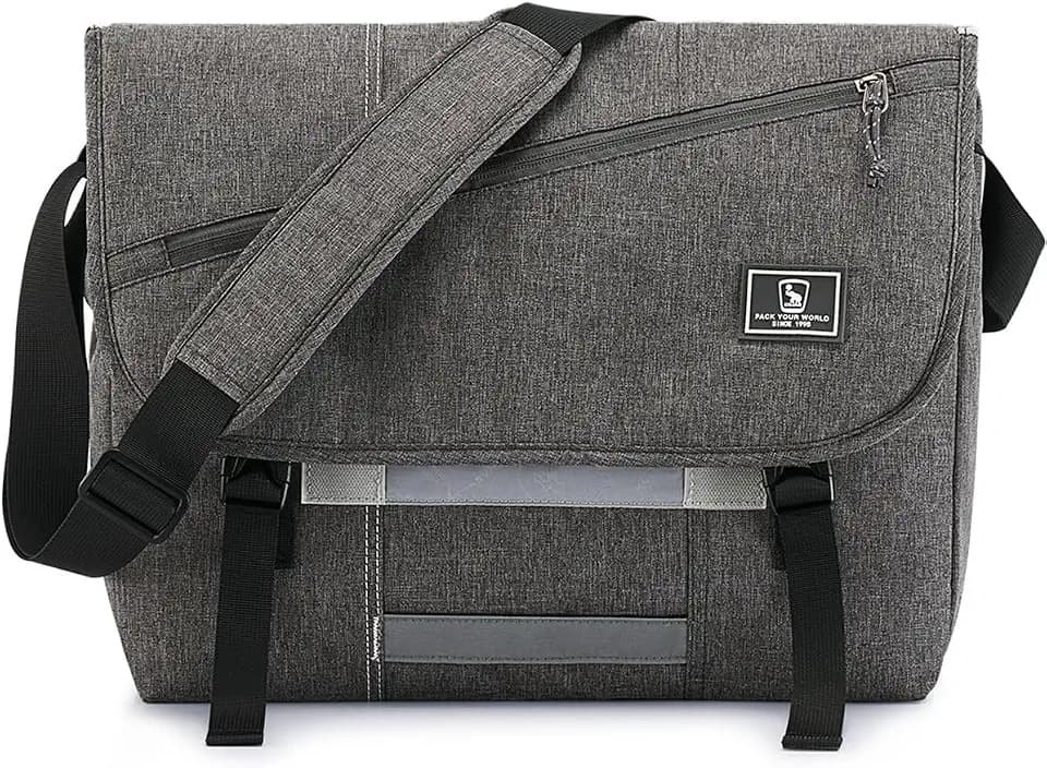 OIWAS 14 Inch Laptop Messenger Bags for Men Waterproof Crossbody Bag, Grey