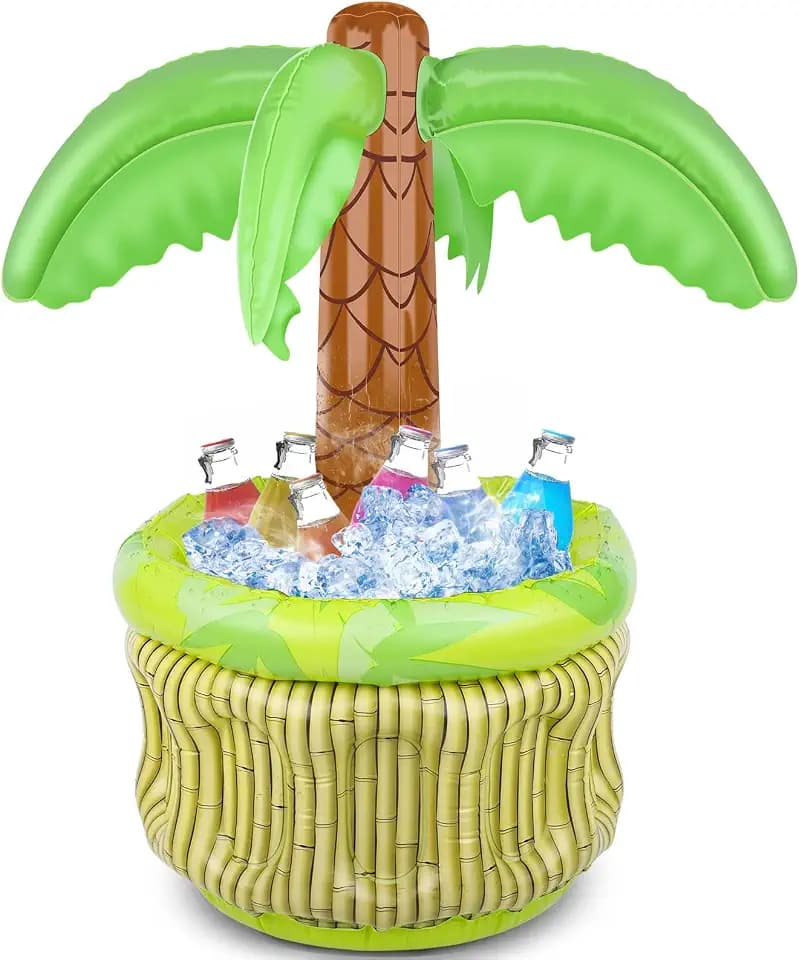FUTUREPLUSX Inflatable Palm Tree Cooler, 25" Inflatable Drink Holder
