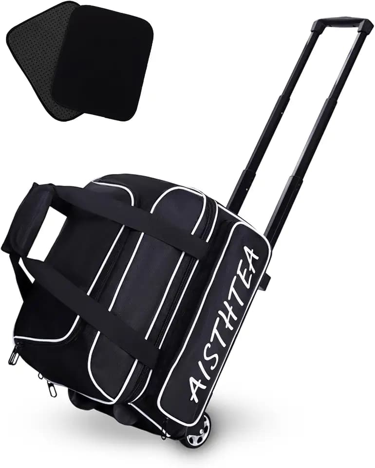2 Ball Bowling Bag with Wheels, Bowling Bags 2 Ball Roller