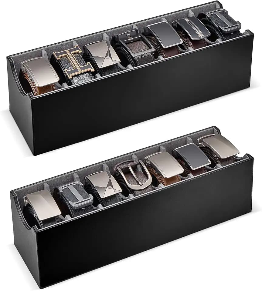 Lolalet Belt Organizer for Closet, Belt Box & Storage Drawer -Black