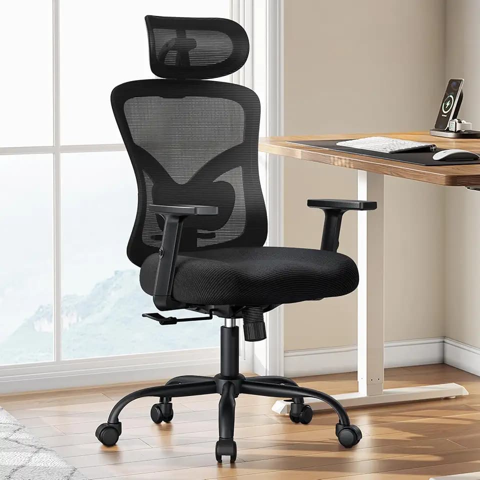 Marsail Ergonomic Office Chair with Lumbar Support and 2D Headrest