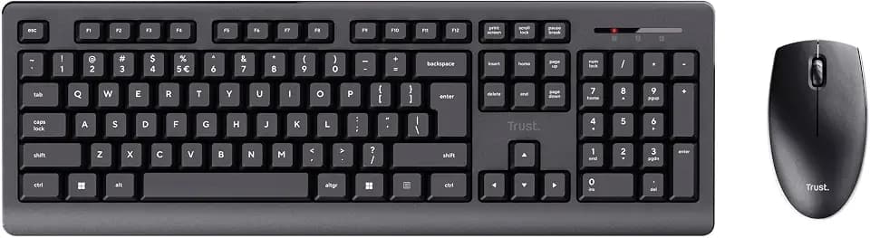 Trust Primo Italienisches Layout (QWERTY) Tastatur und Maus Set Kabellos