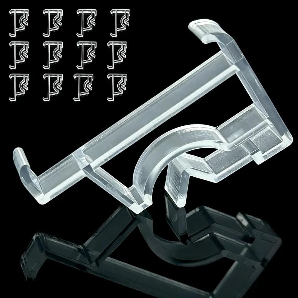 12 Pack Valance Clips 2 Inch Plastic Clear Blind Clips for Blind Valance