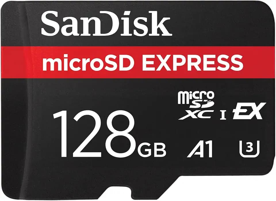 SanDisk microSD Express Speicherkarte 128 GB (Ideal für 4K UHD & RAW-Bildaufnahmen, Lesen bis zu 880 MB/s & Schreiben bis zu 480 MB/s, RescuePRO Deluxe,)