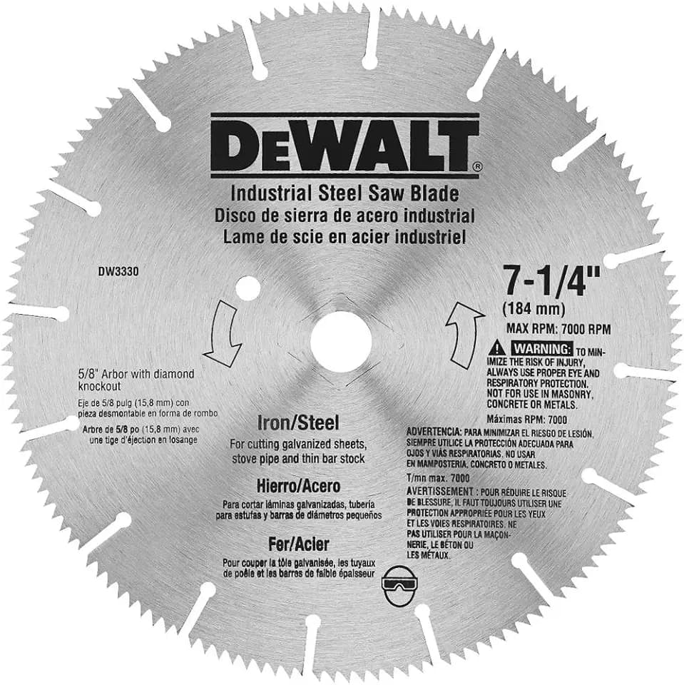 DEWALT Circular Saw Blade, 7 1/4 Inch, 16 Tooth, Metal Cutting (DW3330)
