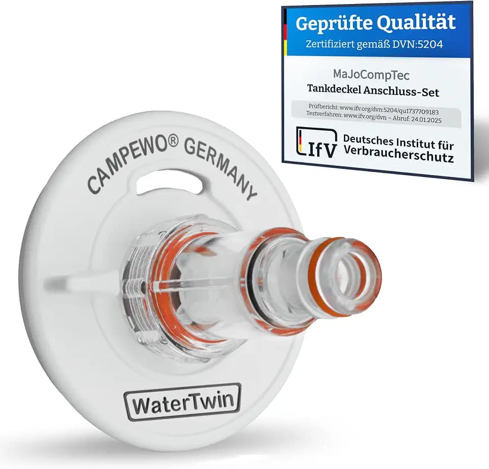 Tec4Camp® WATERTWIN-PRO 3-Pin D:68 | Adapter mit Filter für Wassereinfüllstutzen | Gardena kompatibler Tankdeckel Befülladapter | Wasserhahn Anschluss Wohnmobil Wohnwagen Camping Van