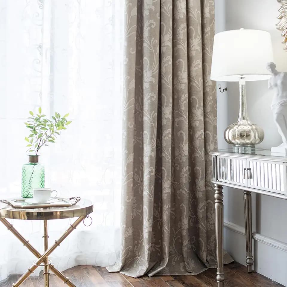VOGOL Leaves Printed Bedroom Curtains & Drapes, 2 Panels, 52 x 96