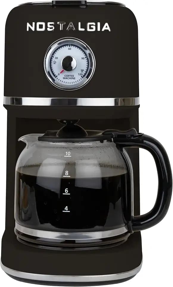 Nostalgia Classic Retro 10 Cup Coffee Maker, Black