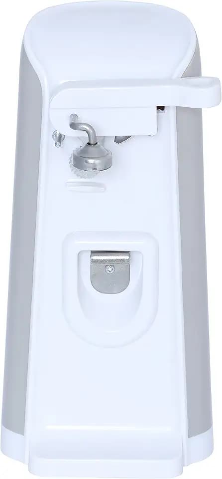 Brentwood J-30W Tall Electric Can Opener with Knife Sharpener & Bottle Opener, White
