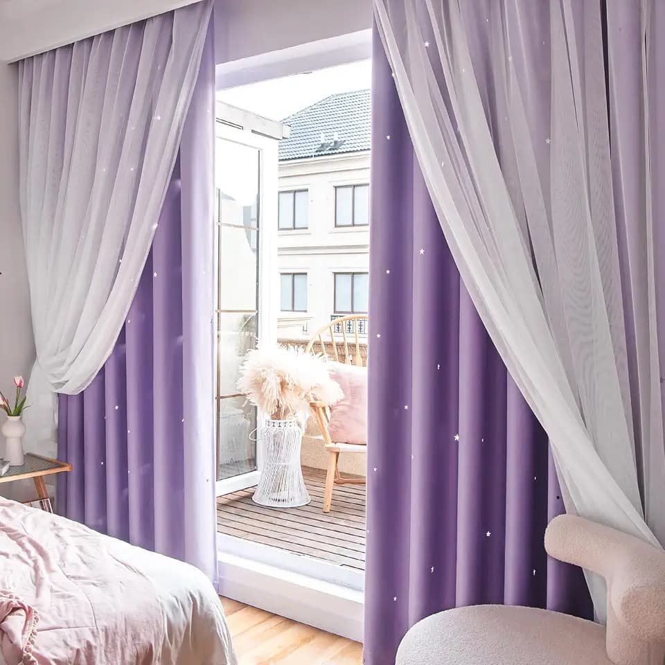 Loyala Purple Curtains for Bedroom Living Room 96 Inches Long, 2 Panels
