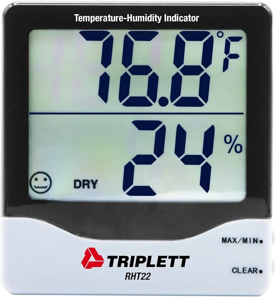 Triplett RHT22 Digital Indoor Hygro-Thermometer with Dual Display and Certificate of Traceability to NIST - Temperature, Humidity