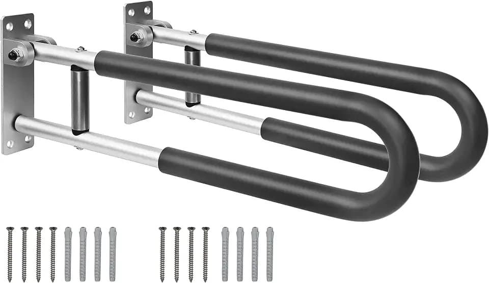 PEPE Mobility WC Haltegriff klappbar gepolstert 58 cm, Aluminium (2 Stück)