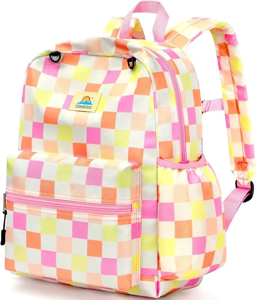 STEAMEDBUN Kids Backpack for Boys Girls 5-8, 15inch Girls Boys Backpacks Kindergarten