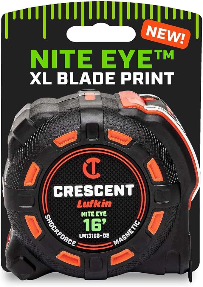 Crescent Lufkin 16' SHOCKFORCE NITE EYE Magnetic Tape | LM1316B-02