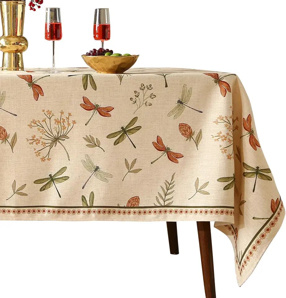 ISAENNE Designer Square Linen Elegant Small Tablecloth,55"x55"-Grace B