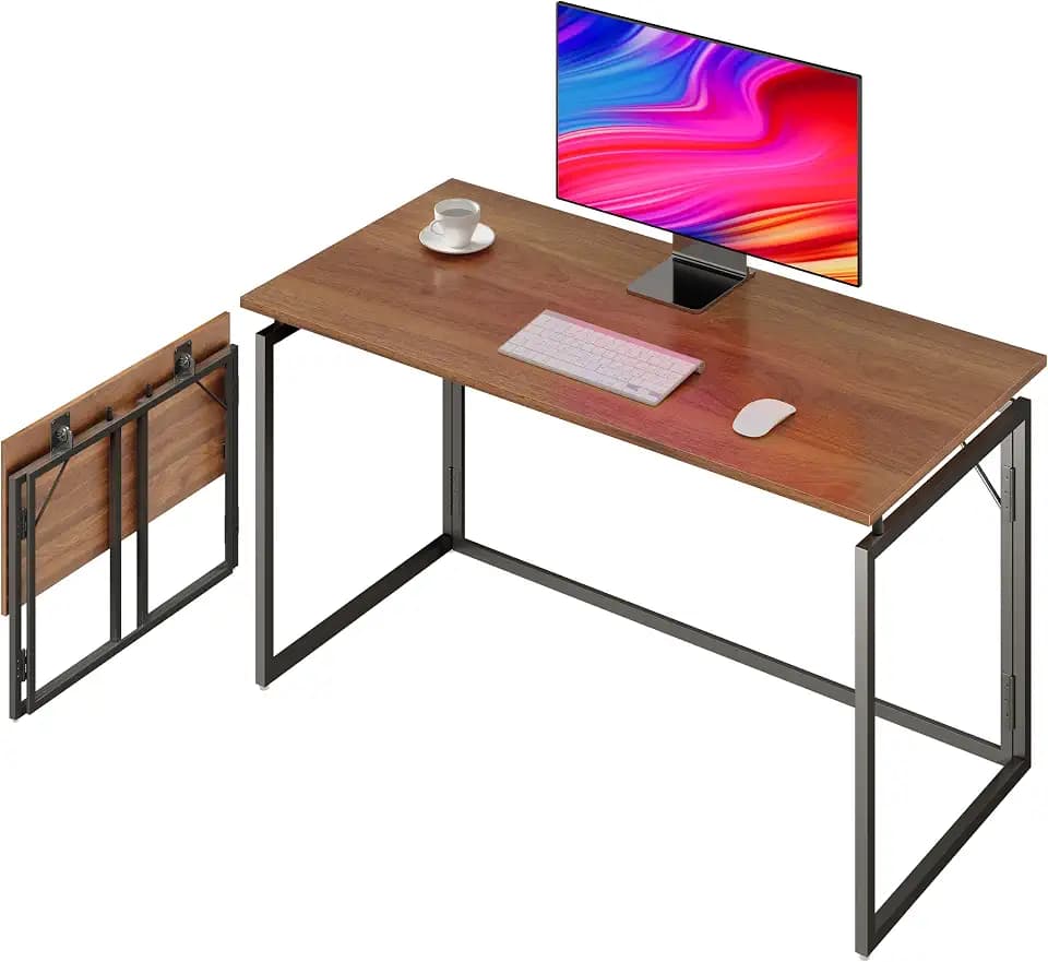 alawooder 39.4" Folding Desk: No Assembly, Wood Top for Small Spaces