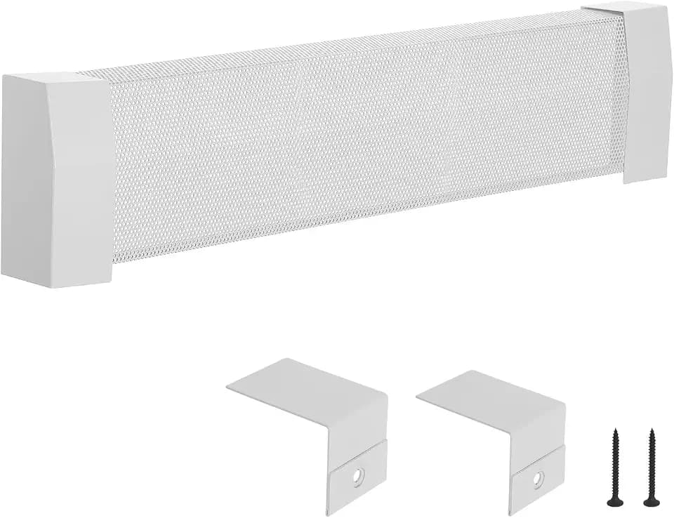 VEVOR Baseboard Heater Covers, Premium Series 3 ft Standard Electric Heating Unit Front Cover for Home Improvement, Heavy-duty Steel, Easy Installation for Bedroom Replacing Old Cover, White