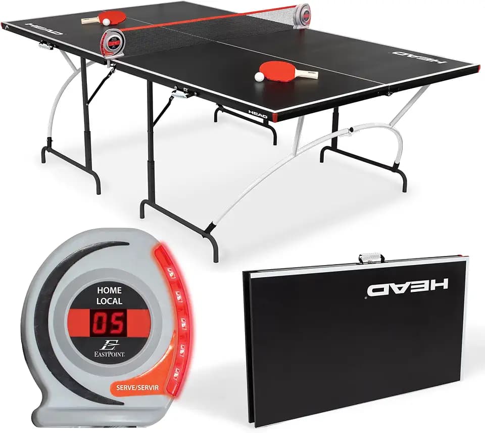 EastPoint Foldable Ping Pong Table, Table Tennis, 2 Paddles, 2 Balls, Net